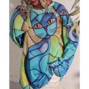 Striped Casual Cotton-Blend Printed Tops S